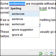 grammar check in action